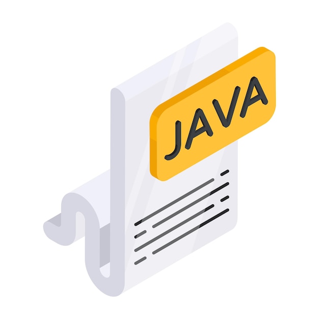 Trendy design icon of java file