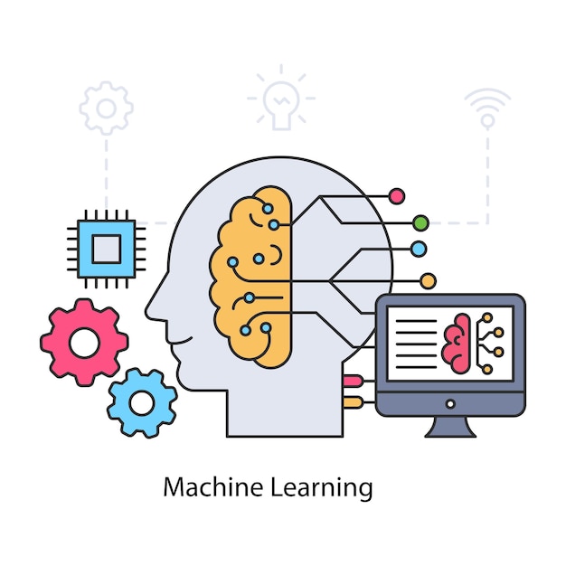 Trendy design icon of machine learning