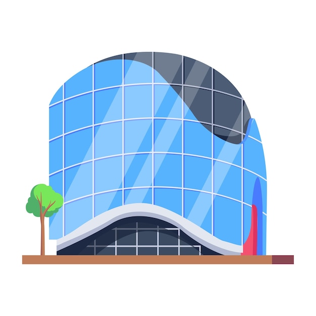 trendy isometric icons of shopping complexes