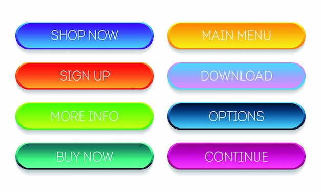 Trendy vector buttons for web design. Vector icons