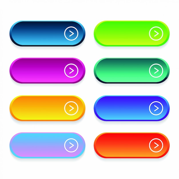 Trendy vector buttons for web design.