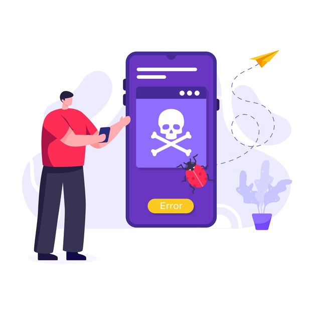 Trendy vector design of mobile hacking
