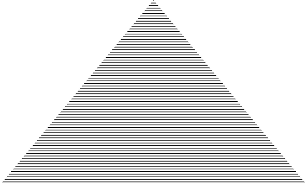 Triangle composed of horizontal lines