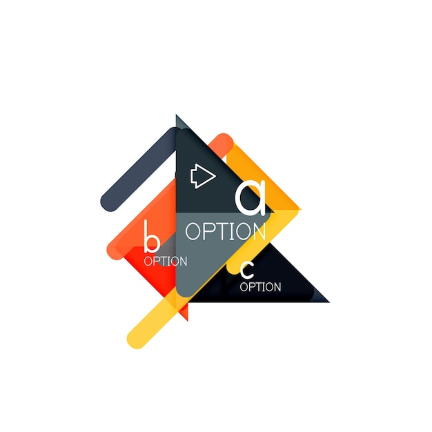 Triangle data visualization design option infographic layout