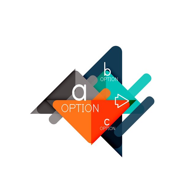 Triangle data visualization design option infographic layout