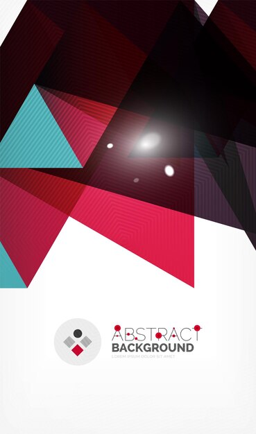 Triangle design business template with lights vector geometric professional minimal template