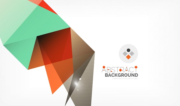 Triangle design business template with lights vector geometric professional minimal template