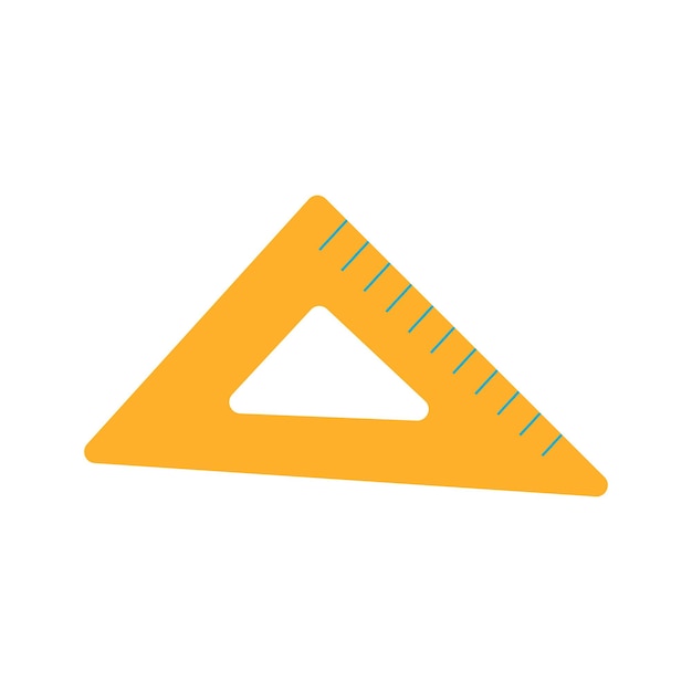 Triangle Ruler icon. Measurement scale tool. School illustration. Flat vector illustration on white background