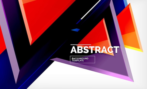 Triangles repetiton geometric abstract background multicolored glossy triangular shapes hitech poster cover design or web presentation template with copy space