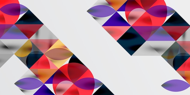 triangles round triangles and circles techno art vector illustration for wallpaper banner background card book illustration landing page