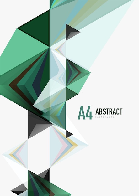 triangular low poly vector a4 size geometric abstract template multicolored triangles on light background futuristic techno or business design