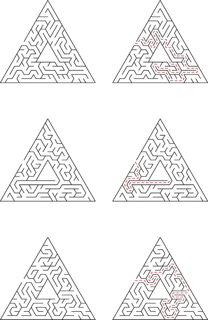 triangular maze puzzles with solutions