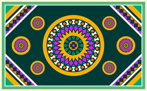 tribe flower circle pattern design for carpet, background, wallpaper, batik, fabric, and wrapping.