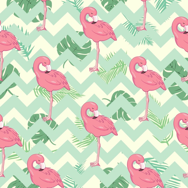Tropical flamingo pattern