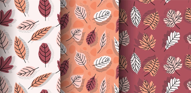 tropical leaves hand drawn seamless pattern.