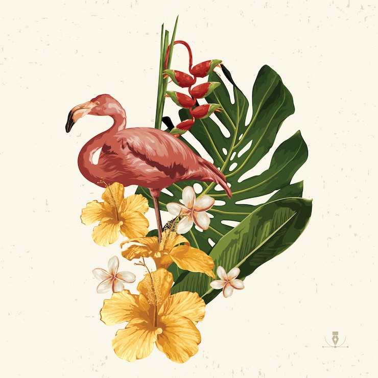 Vector tropical summer clip art. summer emblem useful for background design.