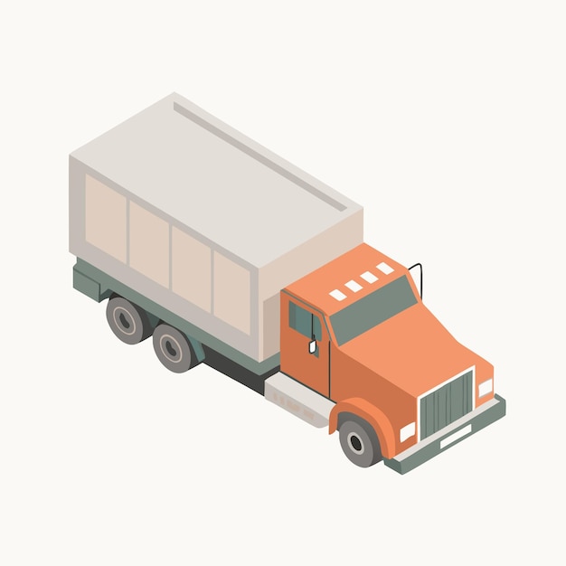 truck isometric vector icon illustration on a isolated white background 2