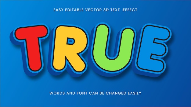 true editable text effects