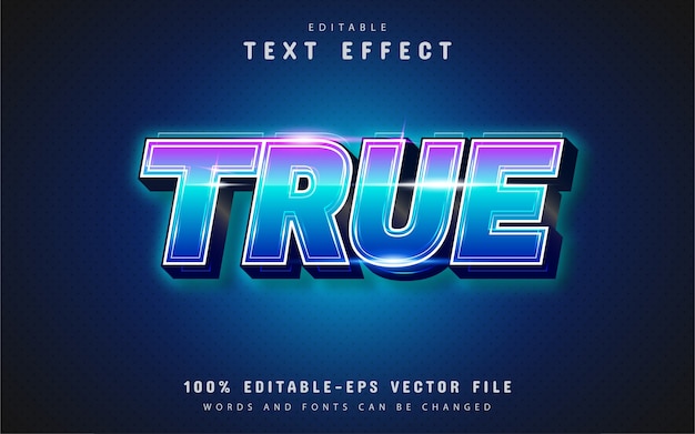 true text effect with gradient