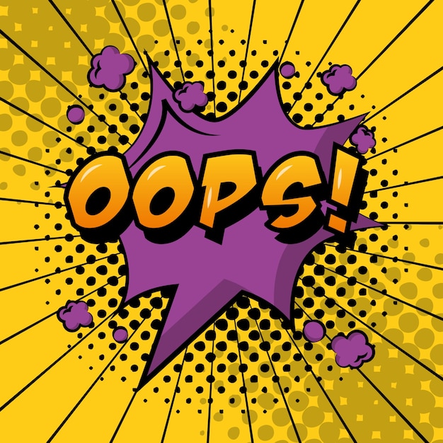 truyện tranh pop art bong bóng lời nói oops biểu cảm vụ nổ