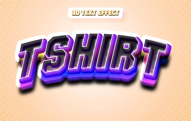 tshirt 3d editable text effect style