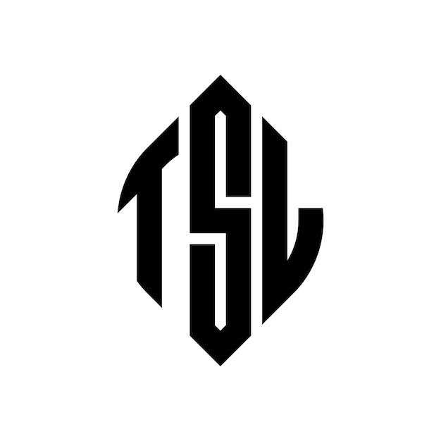 TSL circle letter logo design with circle and ellipse shape TSL ellipse letters with typographic style The three initials form a circle logo TSL Circle Emblem Abstract Monogram Letter Mark Vector