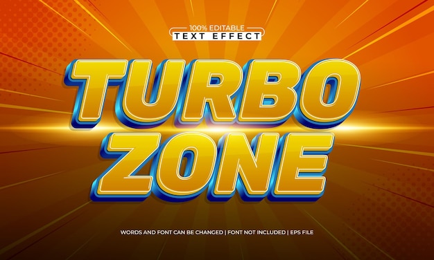 turbo zone editable text effect with a fast and speed text style