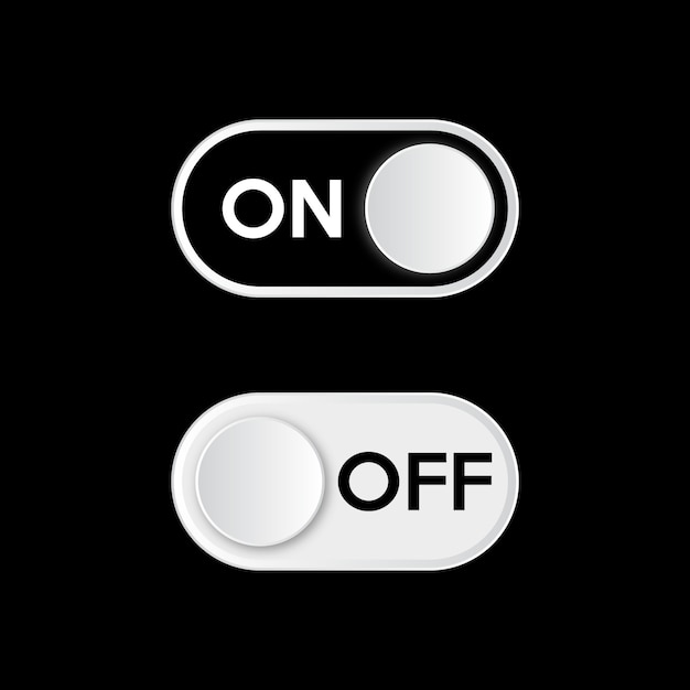 turn on dark mode. on and off toggle switch button.