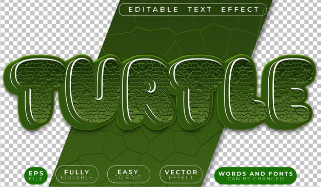 Turtle Reptile Lizard Fully Editable Vector Text File