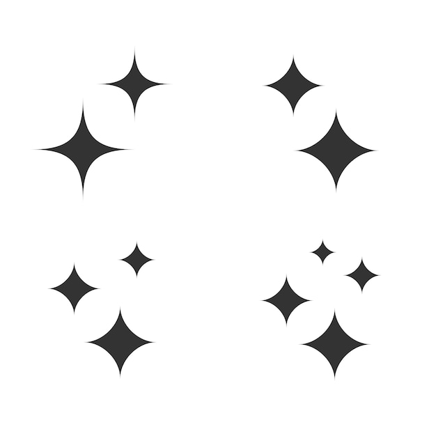 twinkling star icon set isolated vector illustration