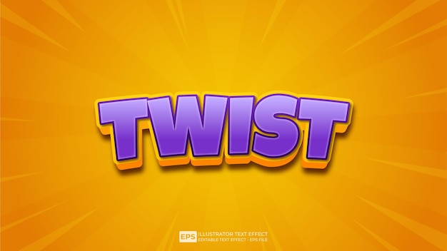 Twist 3D editable text effect font