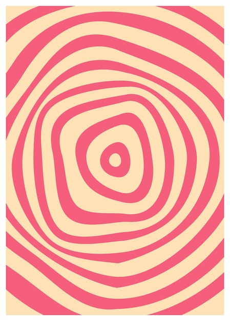 Twisted distorted vector groovy hippie background Waves swirl twirl pattern Retro psychedelic style