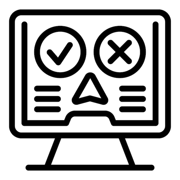 Two options problem icon outline vector Choose right solution
