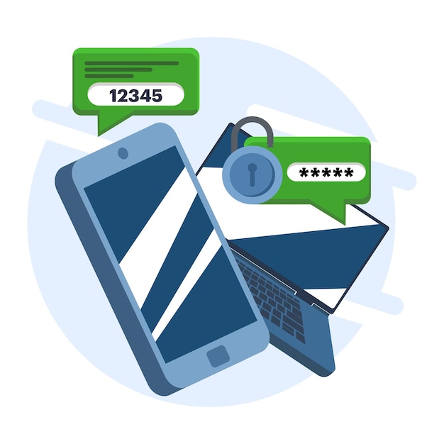 twostep authentication or twostep authentication verification via computer and mobile phone