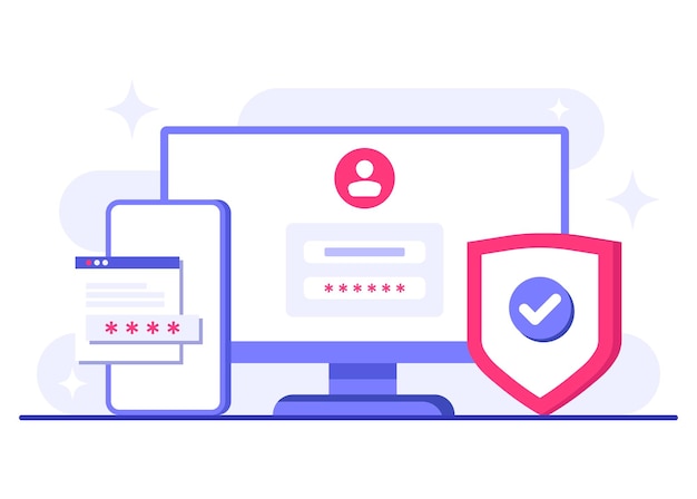 Twostep verification flat illustration vector template Secure login for an account or app OTP