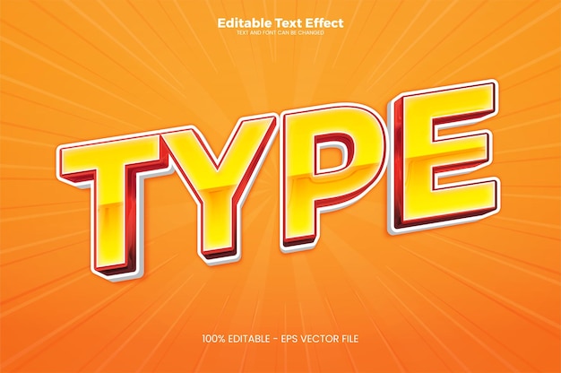 type editable text effect in modern trend style