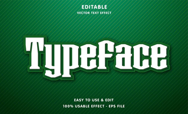 typeface editable text effect with modern and simple style