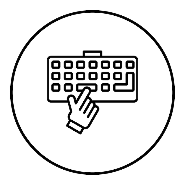 typing on keyboard vector icon can be used for work from home iconset