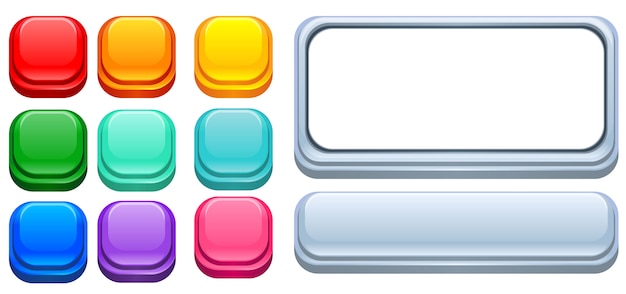 ui design colorful glossy buttons