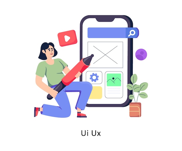 ui ux flat style design vector stock illustrations