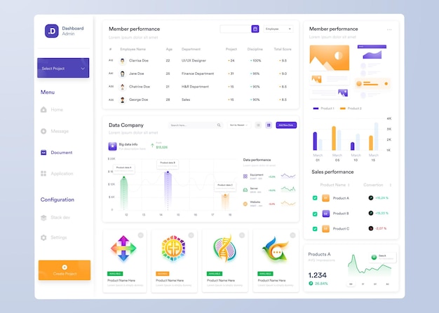 ui ux infographic dashboard ui design with graphs charts and diagrams web interface template