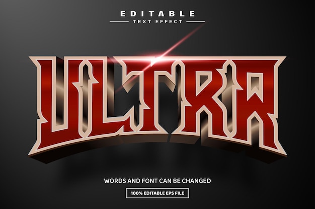Ultra 3D editable text effect template