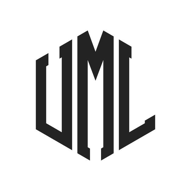 UML Logo Design Initial Letter UML Monogram Logo using Hexagon shape