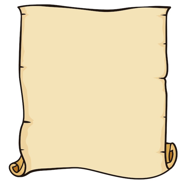 Unrolled scroll template with blank space Vector illustration over white background
