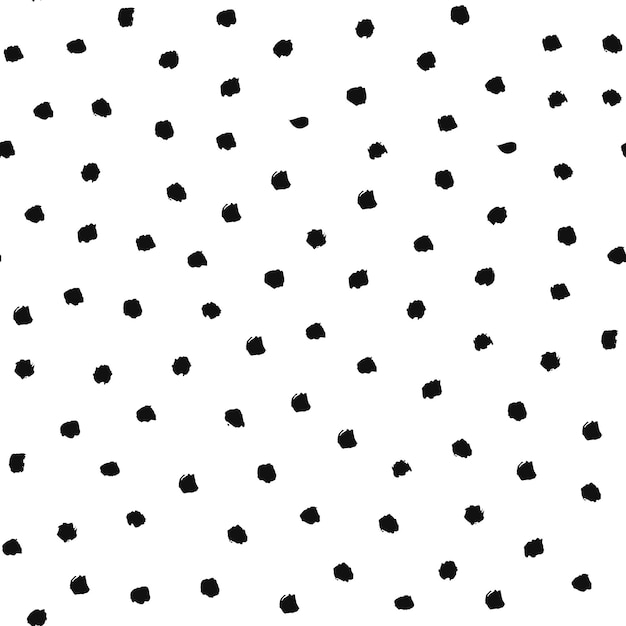 Unusual Dots Seamless Pattern Sketchy Hand Drawn graphic print Black and white dotted background Grungy painted ornament Vector brush strokes design elements Wallpaper furniture fabric textile