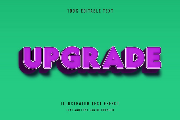 Upgrade,3d editable text effect purple pattern modern shadow comic style