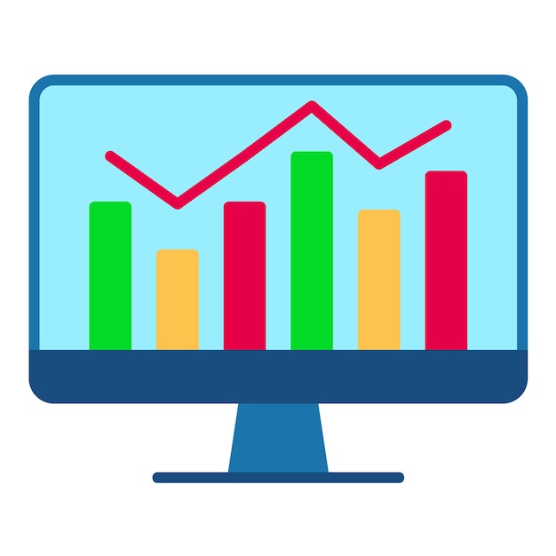 Upward Trend in Graph Flat Illustration