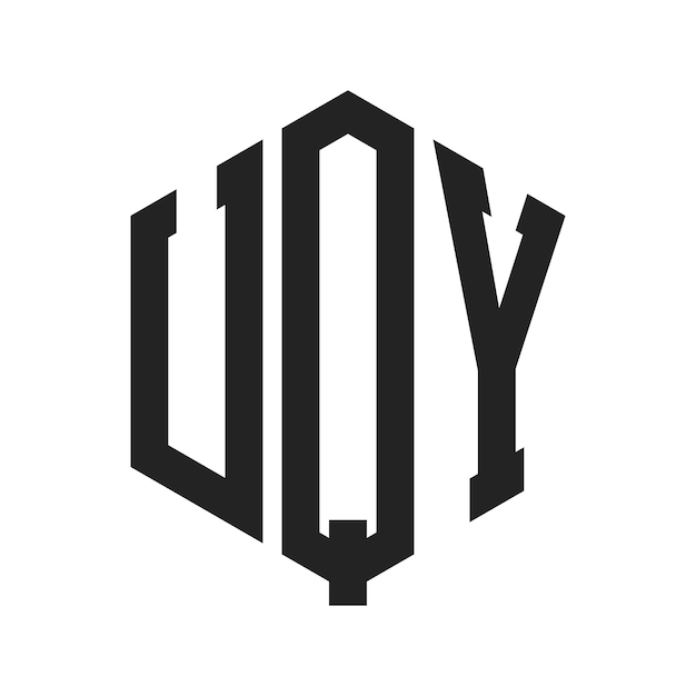 UQY Logo Design Initial Letter UQY Monogram Logo using Hexagon shape