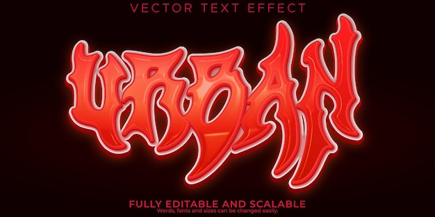 Urban red anime text effect editable japan and manga text style
