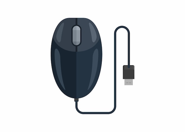 USB mouse Simple flat illustration